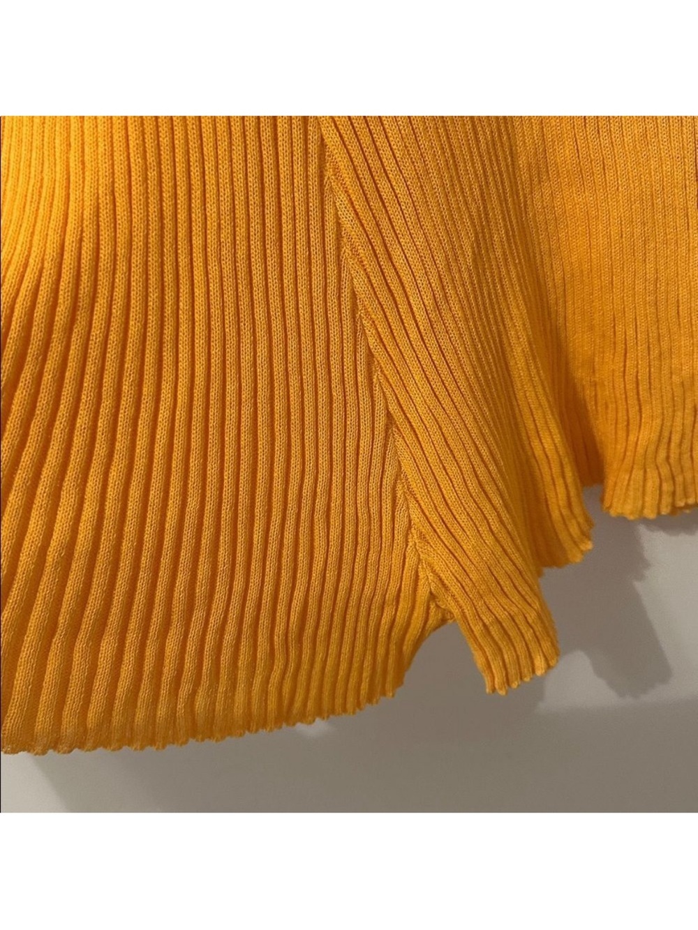 Yellow Ribbed V-Neck Romper - Picture 3 of 6
